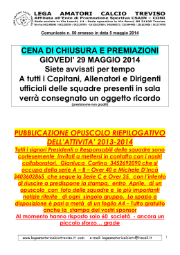 Com 50 del 05-05-2014 - Lega Amatori Calcio Treviso