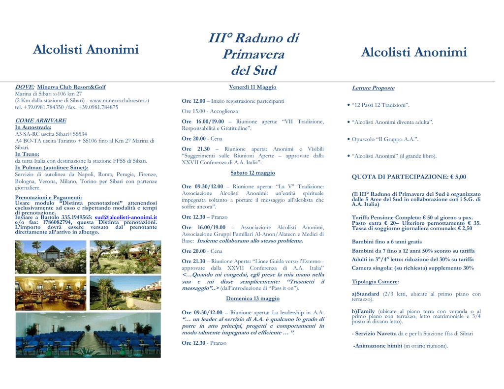 Brochure Alcolisti Anonimi