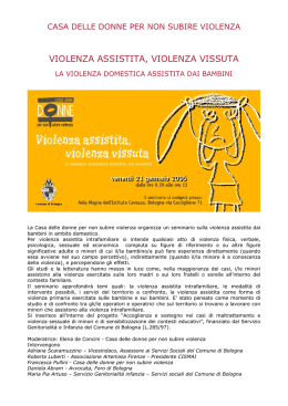 violenza assistita, violenza vissuta