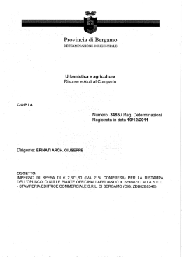 Determinazioni - Provincia di Bergamo