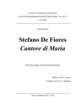 Stefano De Fiores Cantore di Maria