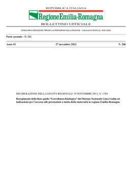 Recepimento delle linee guida - Istituto Superiore di Sanit&agrave;