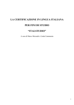 la certificazione in lingua italiana per fini di studio “italstudio”