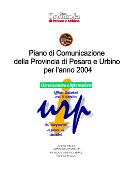 Piano di Comunicazione 2004 - Provincia di Pesaro e Urbino