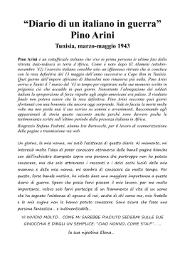 “Diario di un italiano in guerra” Pino Arini