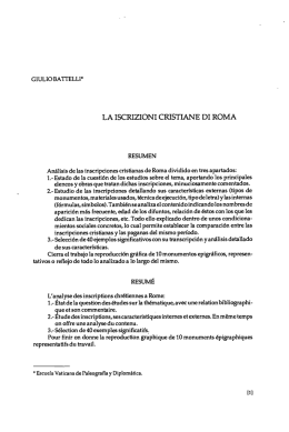 LA ISCRIZION I CRISTIANE DI ROMA