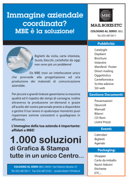 Pubblicit&agrave;: Gestione Documenti: Eventi: Packaging: