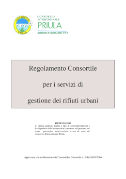 Regolamento Consortile per i servizi di gestione dei rifiuti urbani