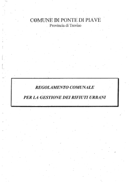Regolamento per la gestione dei rifiuti urbani