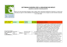 SETTIMANA EUROPEA PER LA RIDUZIONE DEI RIFIUTI ELENCO