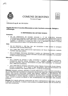 Ordinanza di Settore n. 48 del 28.10.2014