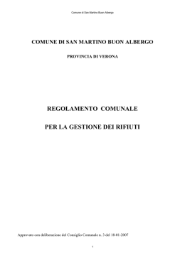 regolamento comunale per la gestione dei rifiuti