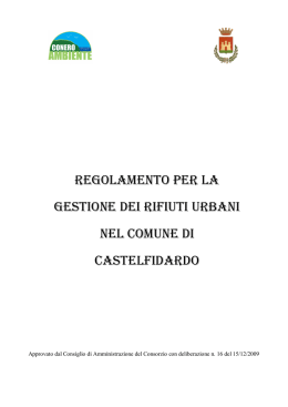 Regolamento per la gestione dei rifiuti urbani