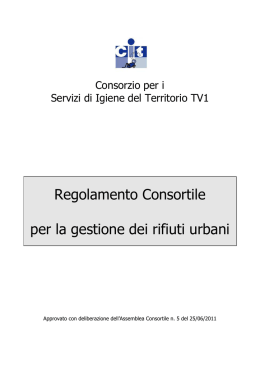 Regolamento consortile per la gestione dei rifiuti urbani