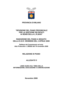 revisione del piano provinciale per la gestione dei rifiuti ai sensi