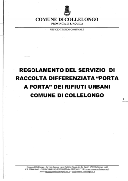 regolamento del servizio di raccolta rifiuti urbani