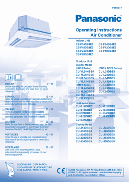 Operating Instructions Air Conditioner