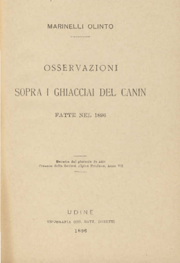Osservazioni sopra i ghiacciai del Canin