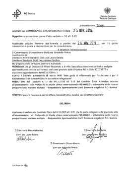 adottata dal COMMISSARIO STRAORDINARIO in data 2 5 till! 2015.