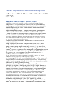 Tommaso dAquino e lo statuto fisico del anima