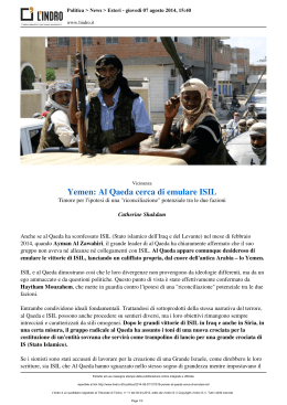 Yemen: Al Qaeda cerca di emulare ISIL