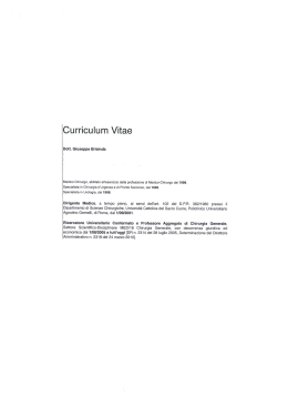 Curriculum Vitae - ULSS n. 3