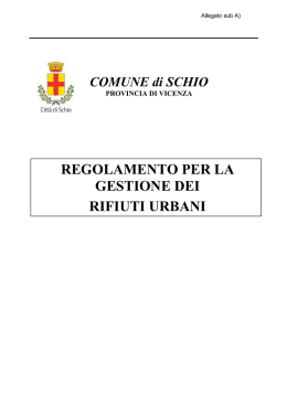 Regolamento per la gestione dei rifiuti urbani