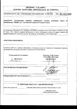 DELIBERAZIONE DEL COMMISSARIO