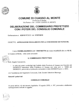 DELIBERAZIONE DEL COMMISSARIO PREFETTIZIO CON I