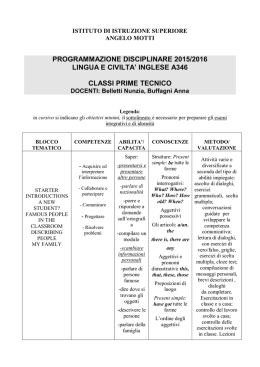 Inglese a.s. 15-16 - Istituto di Istruzione superiore A. Motti