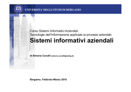 Sistemi informativi aziendali - Università degli Studi di Bergamo