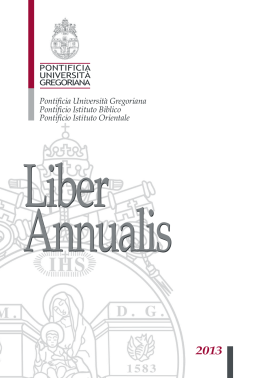 Liber Annualis 2013 - Pontificia Università Gregoriana