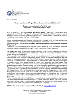 scarica il comunicato stampa - Fondazione Cassa di Risparmio di