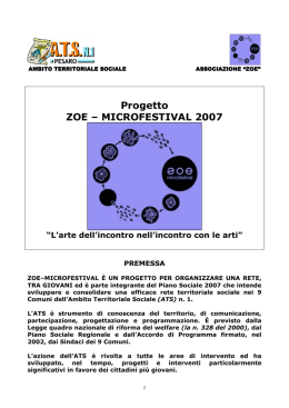 zoe microfestival - Ambito Territoriale Sociale n.1