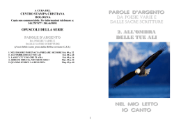 PAROLE D`ARGENTO NEL MIO LETTO IO CANTO