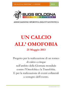 Progetto - Un calcio all`omofobia 2013