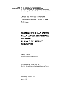 IL RUOLO DEL MEDICO SCOLASTICO