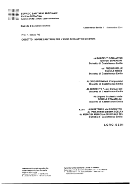 Indicazioni Sanitarie Scuole CFranco 2014
