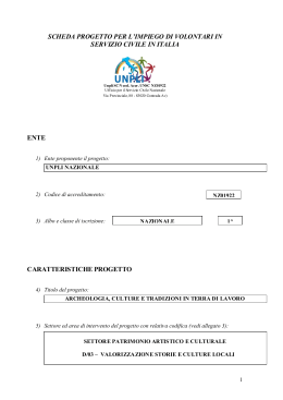scheda progetto per l`impiego di volontari in