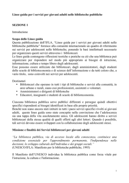 Linee guida per i servizi per giovani adulti nelle biblioteche