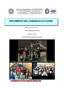 Documento 15 Maggio 2015 classe 5B Liceo Scienze Umane