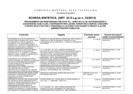 Scheda sintetica atti gestionali 2013
