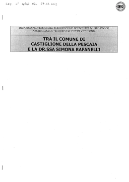 Incarico Direttore Museo 2012 - Comune di Castiglione della Pescaia
