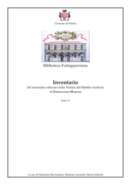 Inventario della vetrina Martini - Biblioteca Comunale Forteguerriana