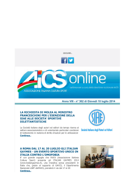 AICS ON LINE N° 362 del 10/07/2014