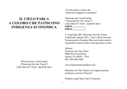 il cielo parla a coloro che patiscono indigenza economica