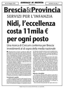 Nidi, l`eccellenza costa 11mila euro per ogni posto