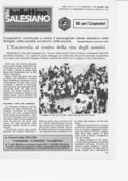 L`Eucarestia al centro della vita degli uomini
