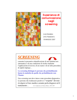 screening - Partecipasalute