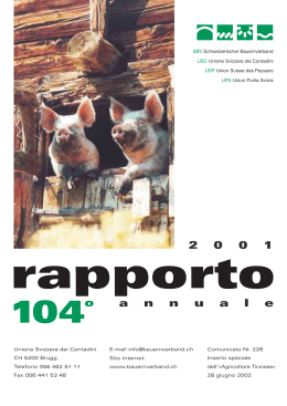 Rapporto annuale 2001 - Schweizer Bauernverband